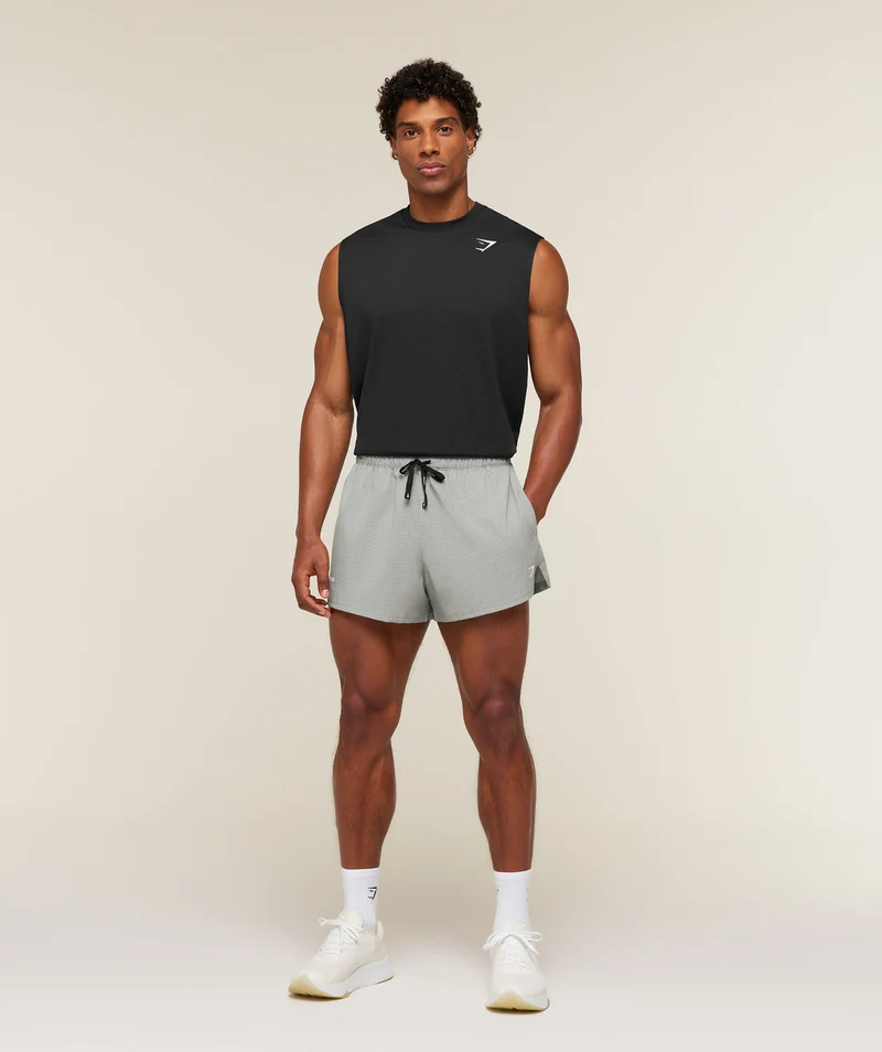 Gymshark Perforated Train 4" Shorts - Smokey Grey