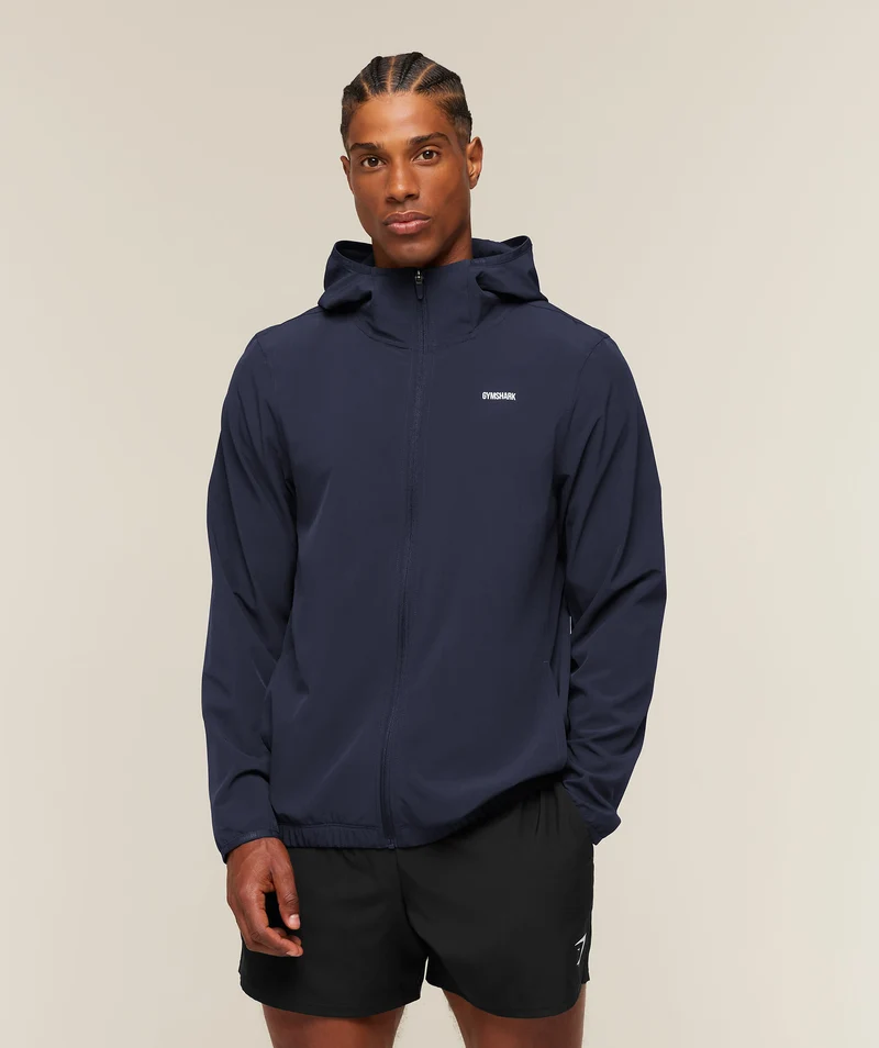 Gymshark Train Hooded Track Jacket - Heavy Blue