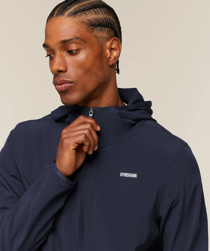 Gymshark Train Hooded Track Jacket - Heavy Blue