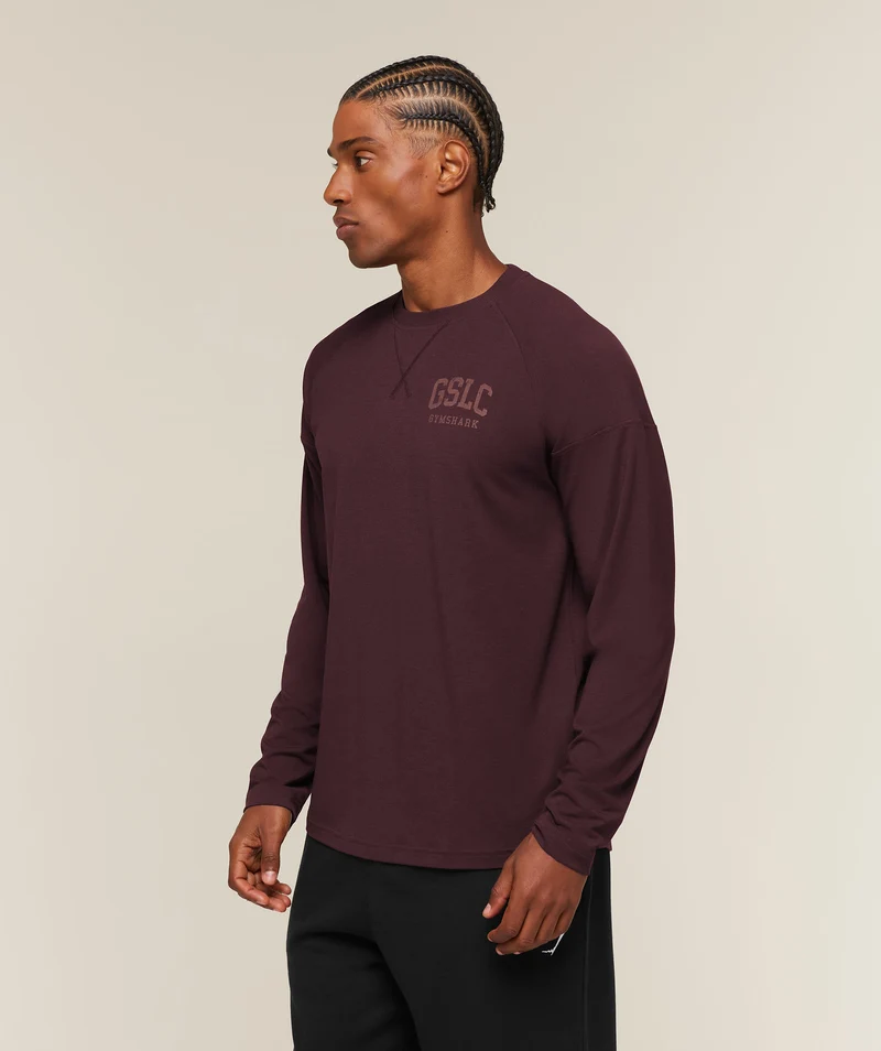 Gymshark GSLC Raglan Long Sleeve T-Shirt - Cherry Purple