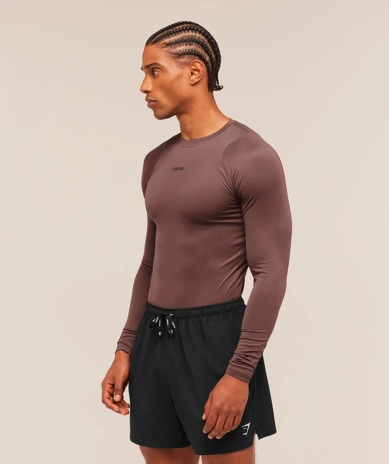 Gymshark Train Long Sleeve T-Shirt - Espresso Brown