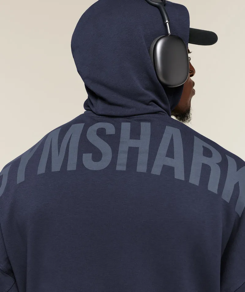 Gymshark Power Oversized Hoodie - Heavy Blue/Shadow Blue