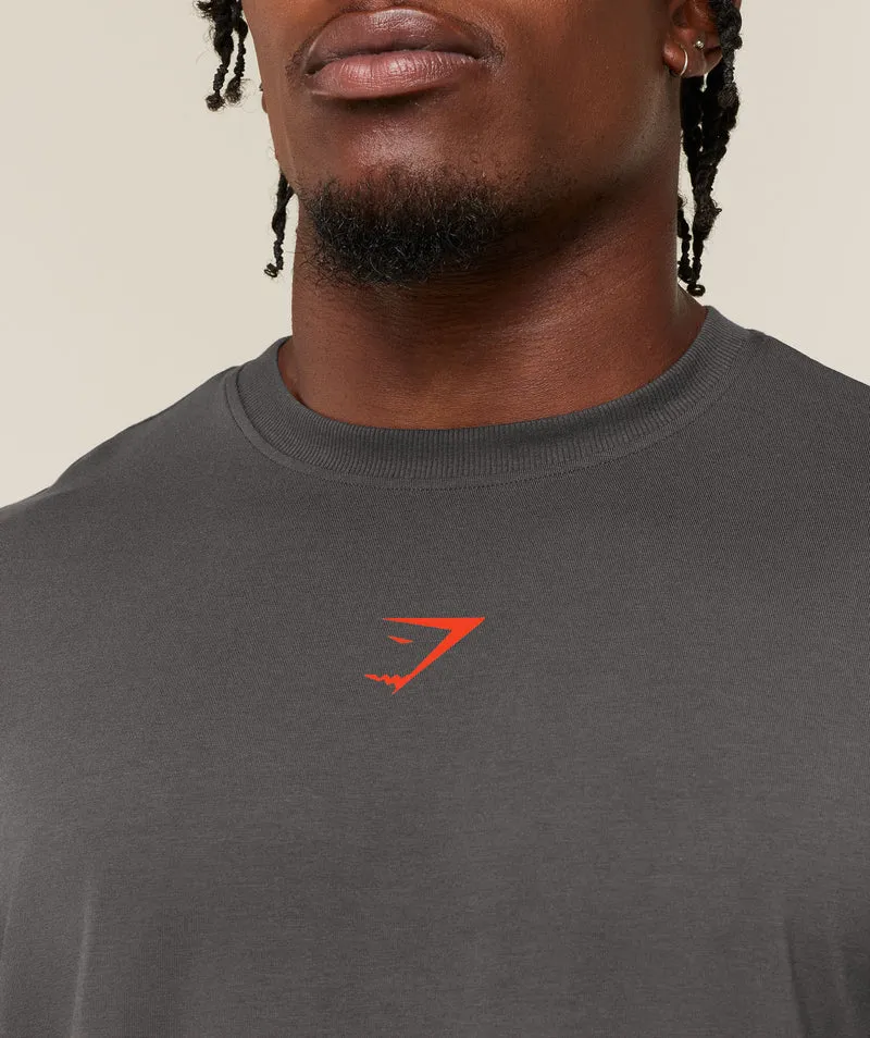 Gymshark Power T-Shirt - Onyx Grey/Bold Orange