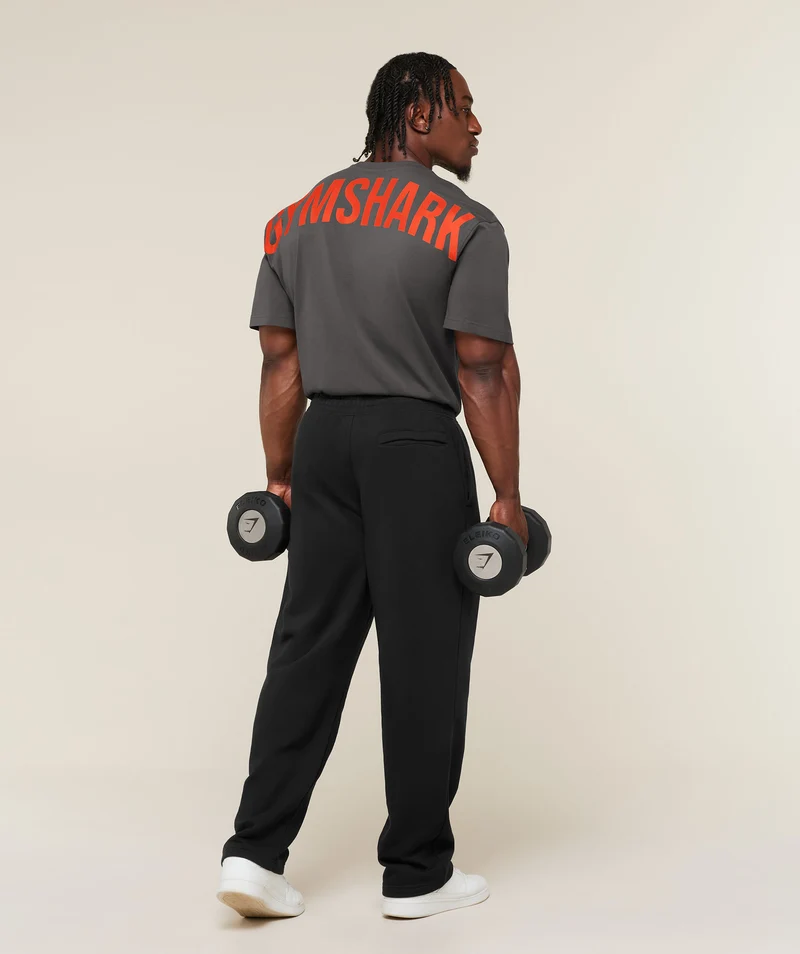 Gymshark Power T-Shirt - Onyx Grey/Bold Orange