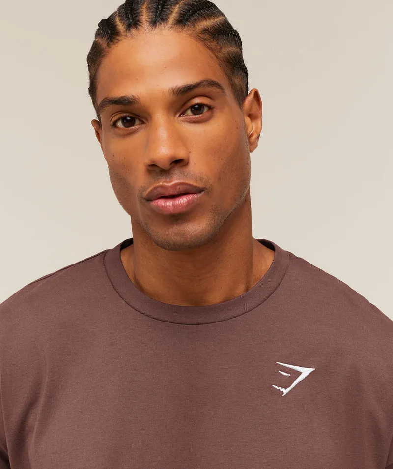 Gymshark Crest Oversized T-Shirt - Espresso Brown
