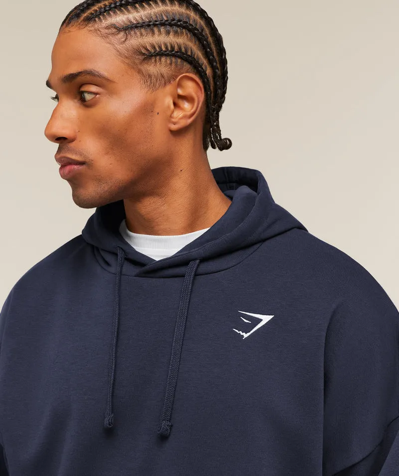 Gymshark Crest Oversized Hoodie - Heavy Blue
