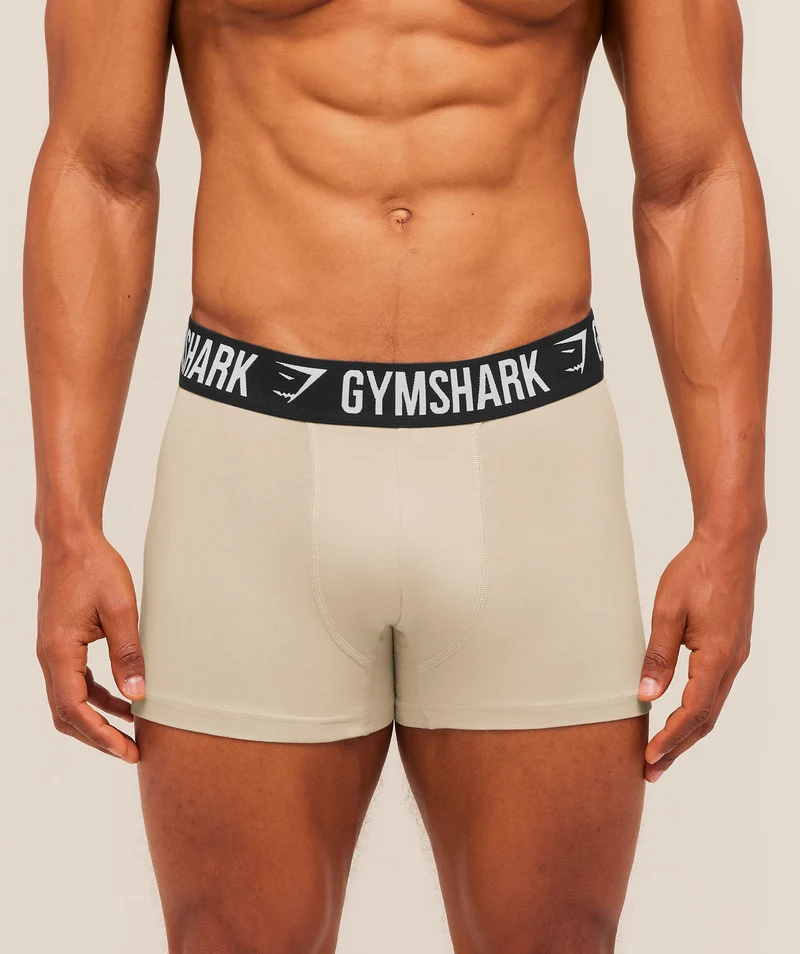 Gymshark Boxer Brief 3PK - Chalk Beige/Canvas Green/Cherry Purple