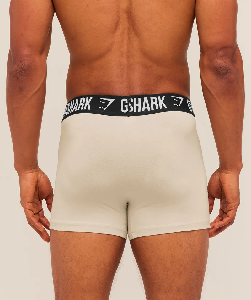 Gymshark Boxer Brief 3PK - Chalk Beige/Canvas Green/Cherry Purple