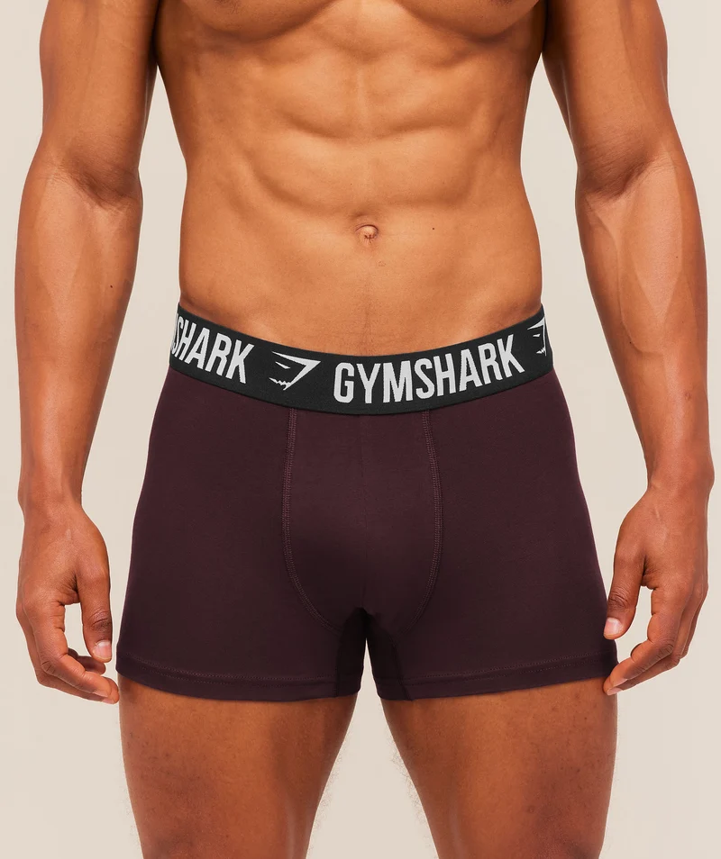 Gymshark Boxer Brief 3PK - Chalk Beige/Canvas Green/Cherry Purple