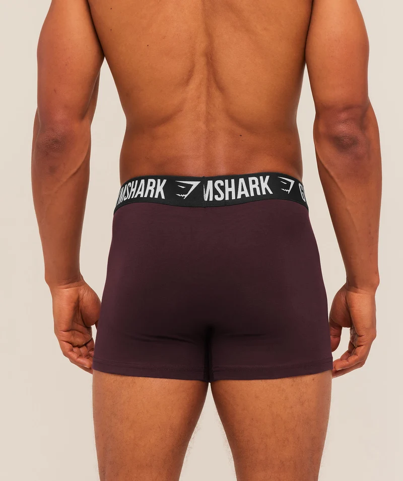 Gymshark Boxer Brief 3PK - Chalk Beige/Canvas Green/Cherry Purple