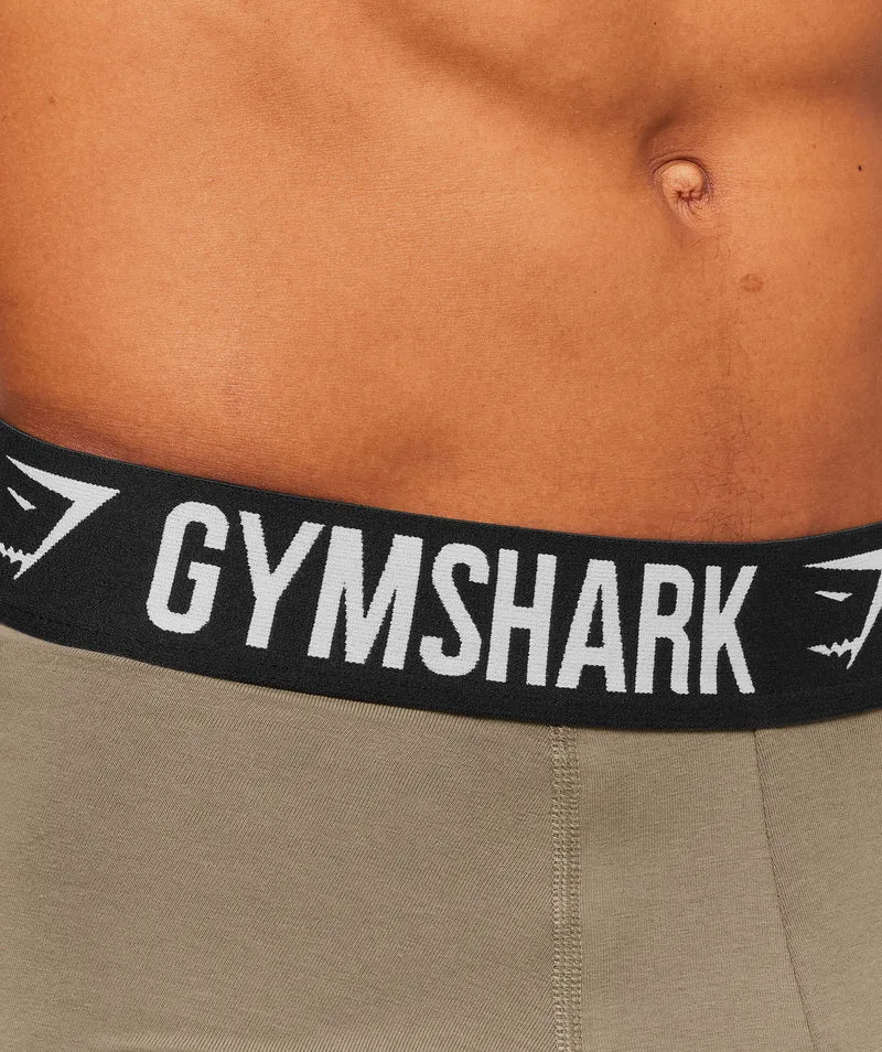 Gymshark Boxer Brief 5PK - Ash Grey/Chalk Beige/Lifestyle Brown/Espresso Brown
