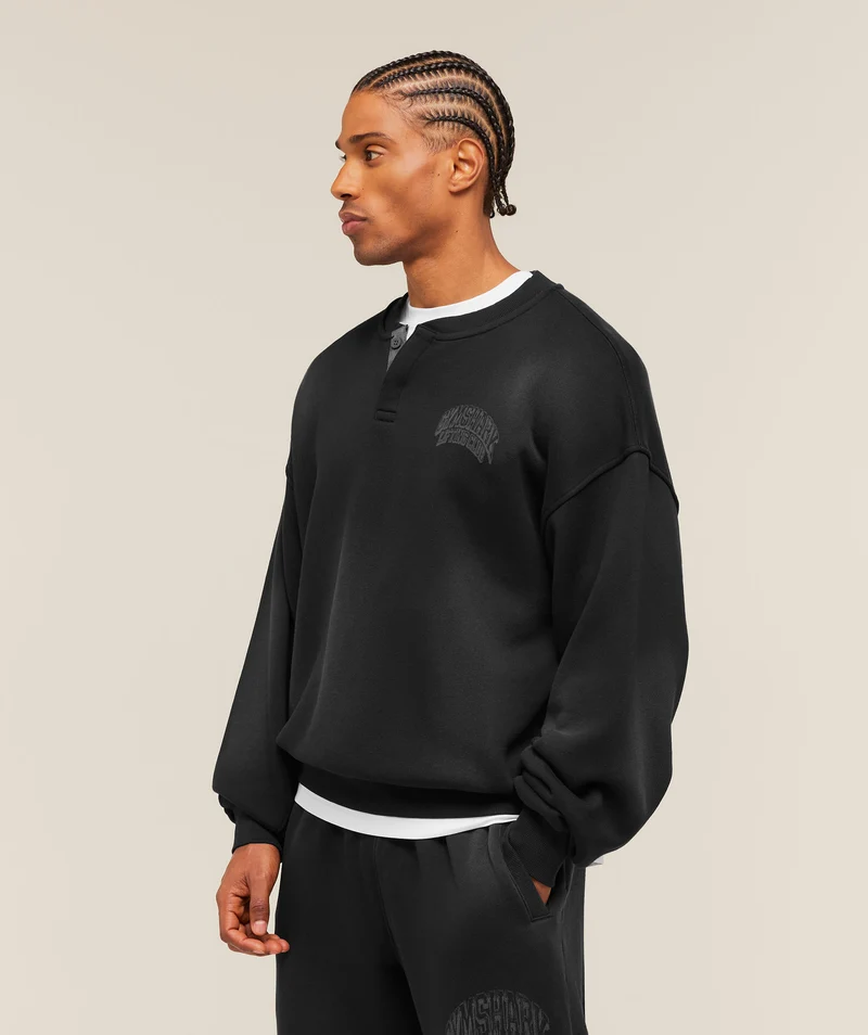 Gymshark GSLC Henley Sweat - Black