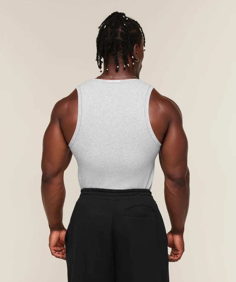 Gymshark Cotton Seamless Sleeveless Top - Soft Grey Marl