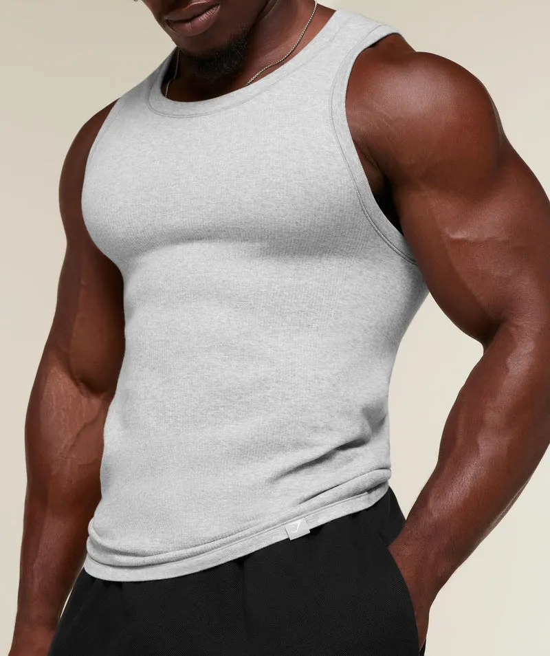 Gymshark Cotton Seamless Sleeveless Top - Soft Grey Marl