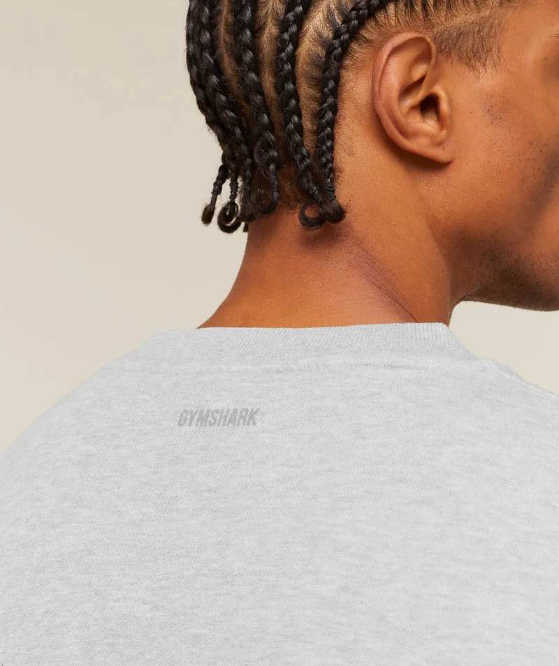 Gymshark GSLC Henley Sweat - Soft Grey Marl