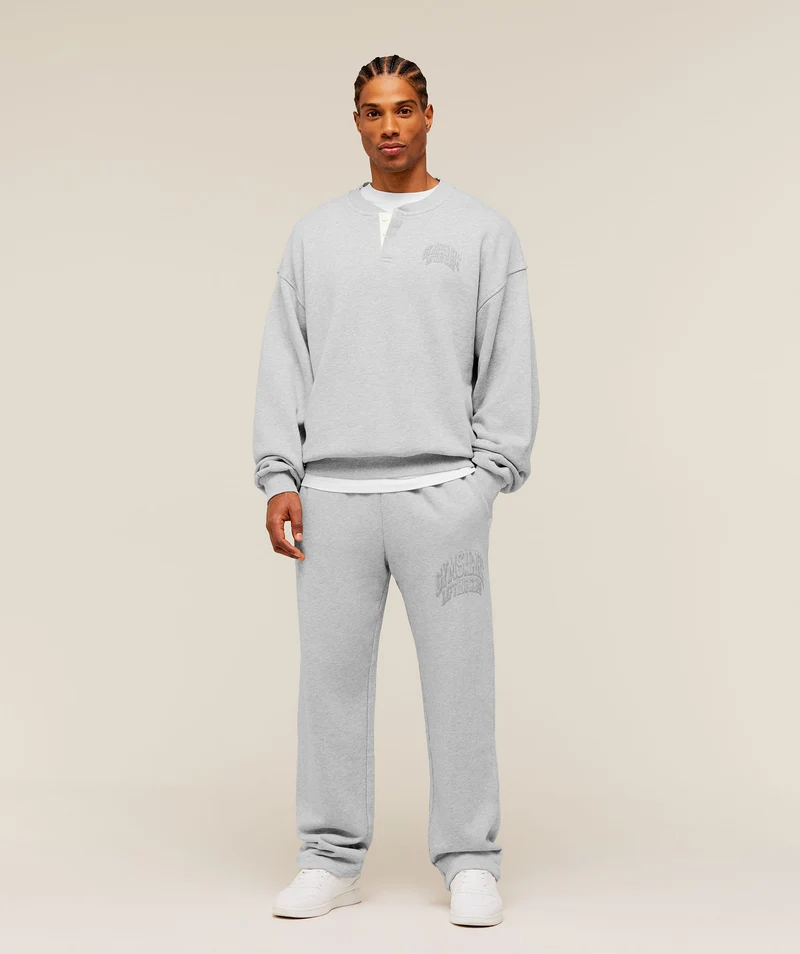Gymshark GSLC Henley Sweat - Soft Grey Marl