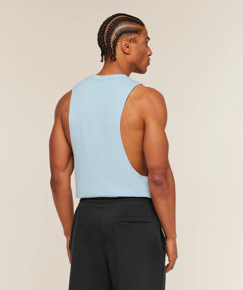 Gymshark Legacy Drop Arm Tank - Chilled Blue
