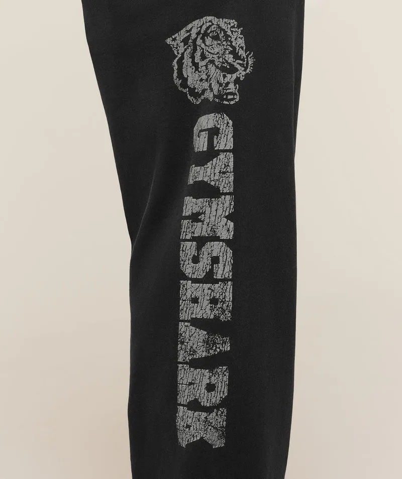 Gymshark Retro Collegiate Graphic Wide Leg Pants - Black
