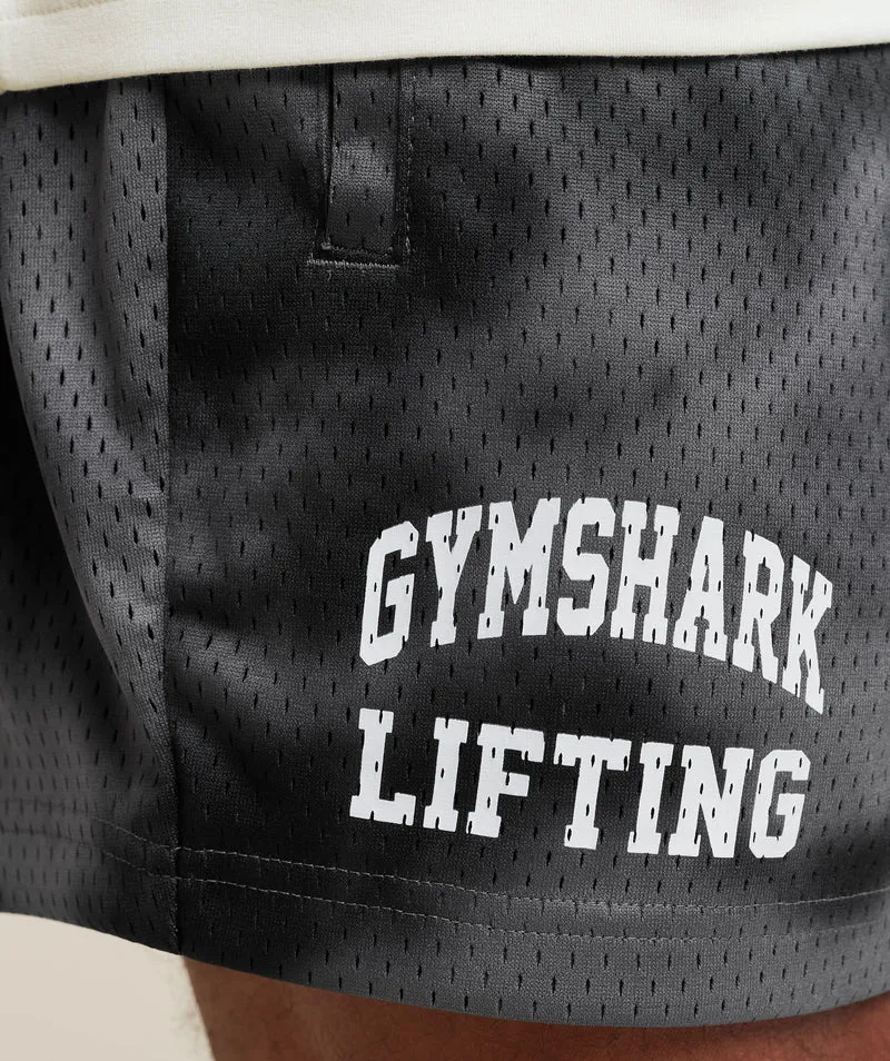 Gymshark Lifting Mesh 5" Shorts - Dark Grey