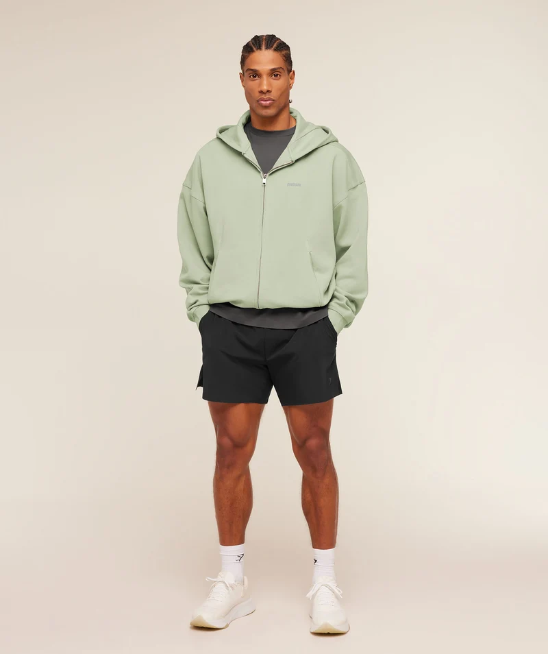 Gymshark Evolve Lightweight Zip Through Hoodie - Haze Green