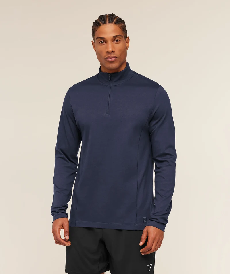 Gymshark Off Duty 1/4 Zip - Heavy Blue