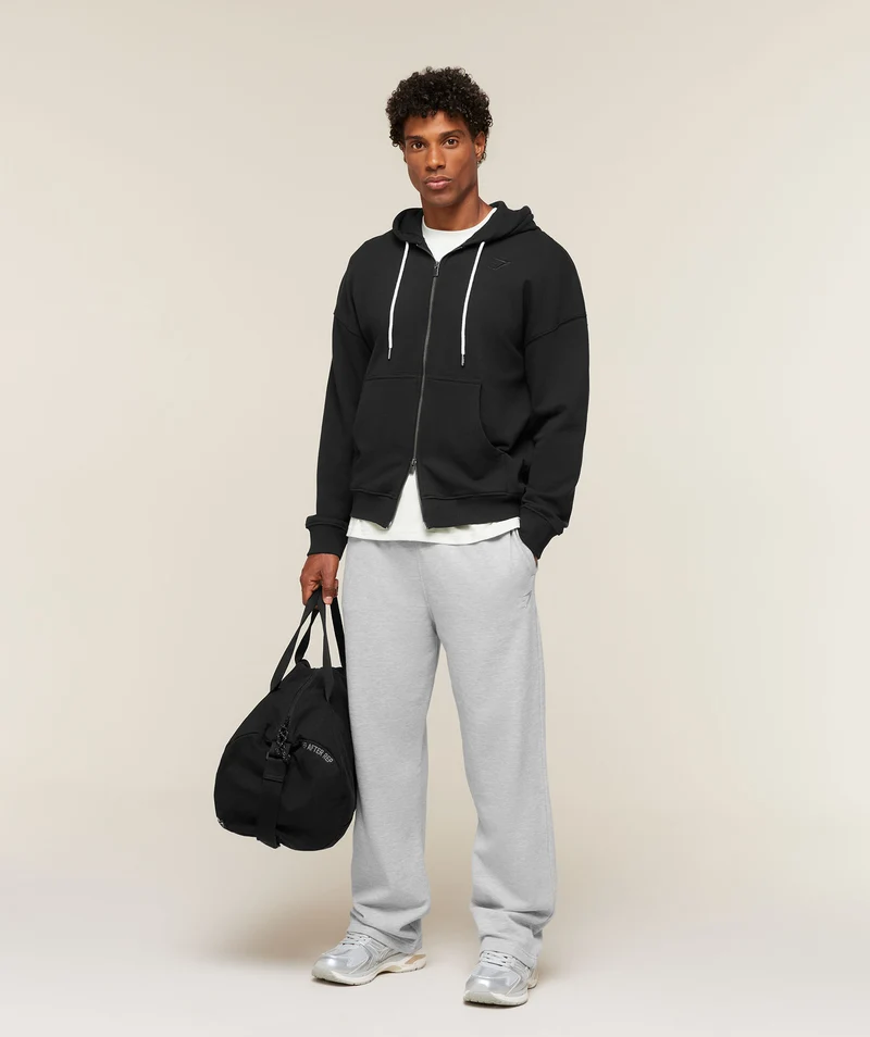 Gymshark Campus Crest Zip Through Hoodie - Black