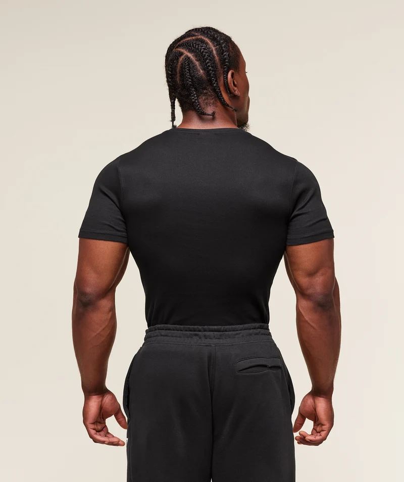 Gymshark Legacy Ribbed T-Shirt - Black