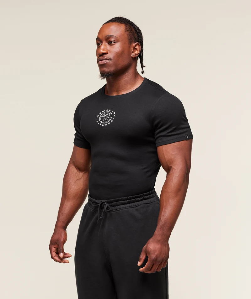 Gymshark Legacy Ribbed T-Shirt - Black