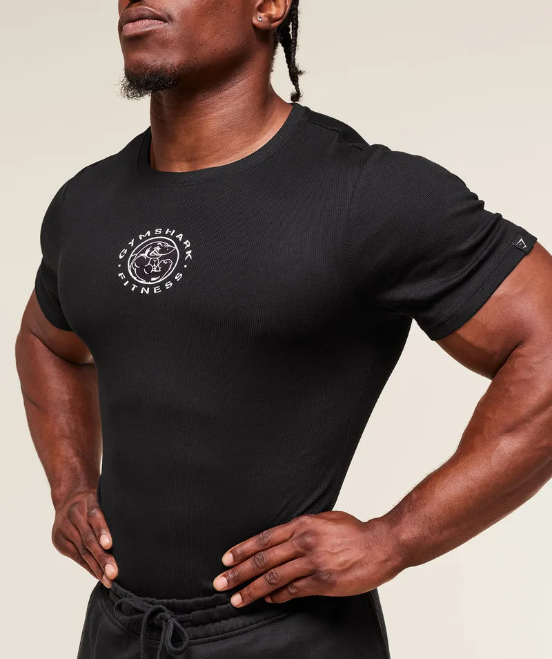 Gymshark Legacy Ribbed T-Shirt - Black