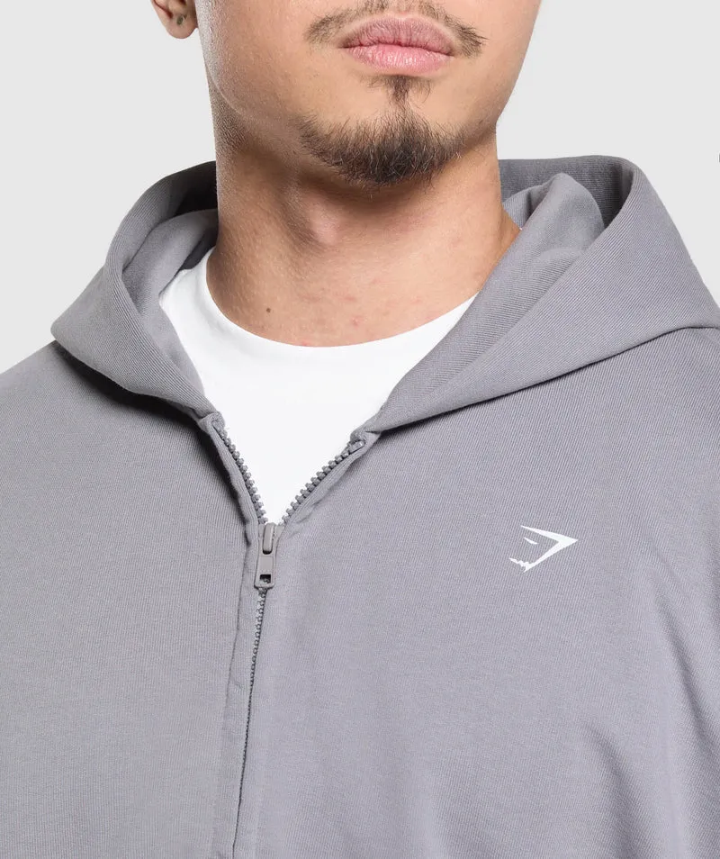 Gymshark Atlas Zip Up Hoodie - Medium Grey