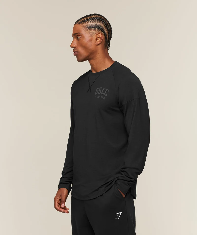 Gymshark GSLC Raglan Long Sleeve T-Shirt - Black