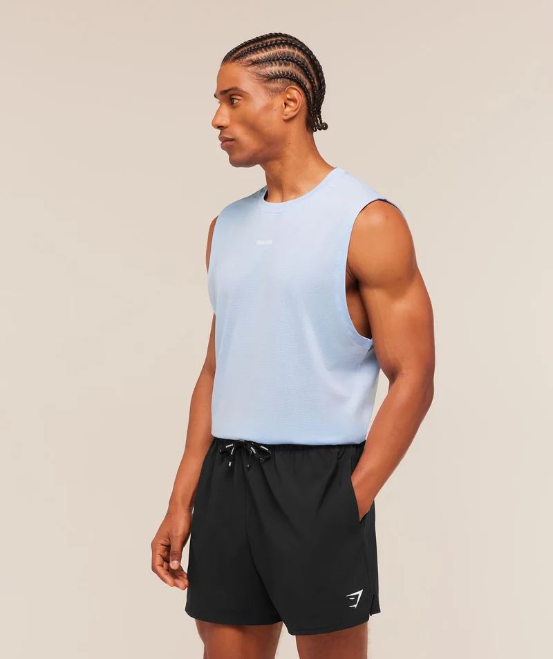 Gymshark Train Cut Off Tank - Tranquil Blue