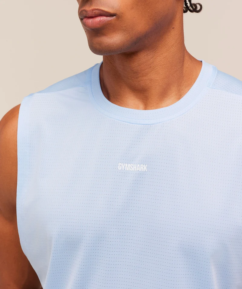 Gymshark Train Cut Off Tank - Tranquil Blue