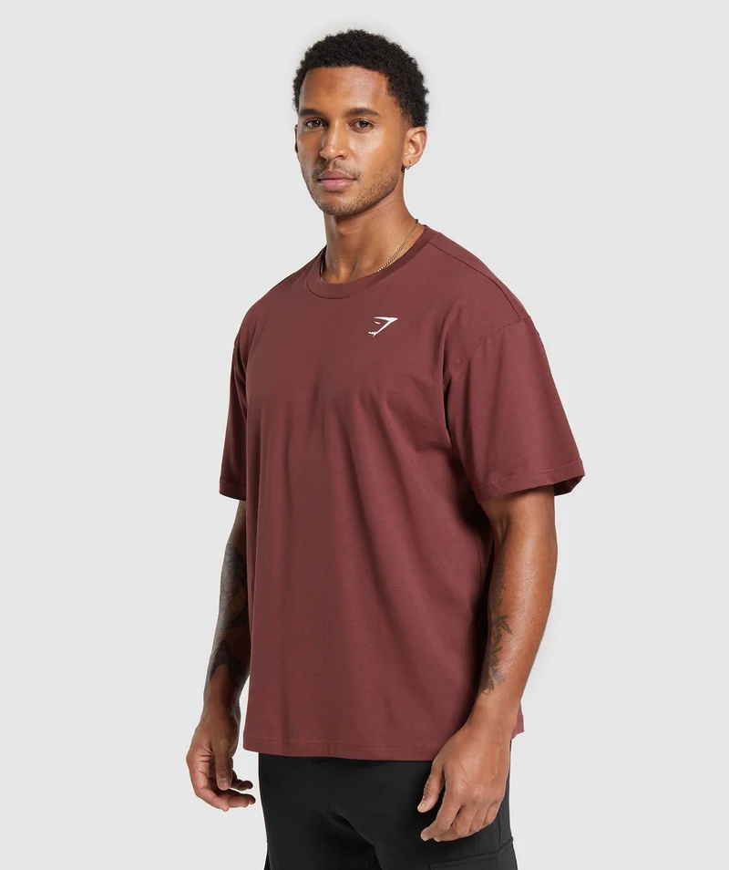 Gymshark Essential Short Sleeve T-Shirt - Burgundy Brown