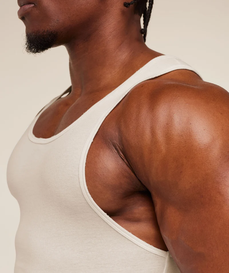 Gymshark x CBUM Ribbed Tank - Soft White