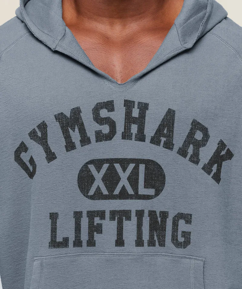 Gymshark Summer Pump Cover Short Sleeve Hoodie - Iron Blue