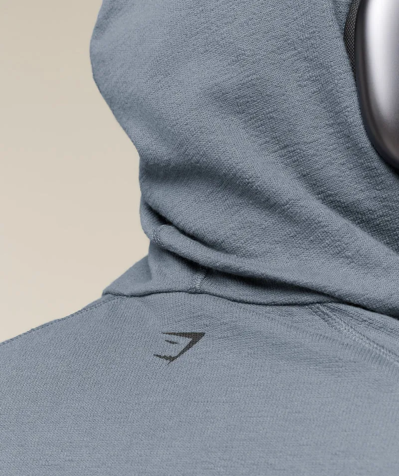 Gymshark Summer Pump Cover Short Sleeve Hoodie - Iron Blue