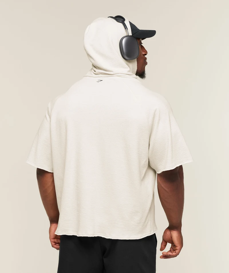 Gymshark Summer Pump Cover Short Sleeve Hoodie - Tinted White