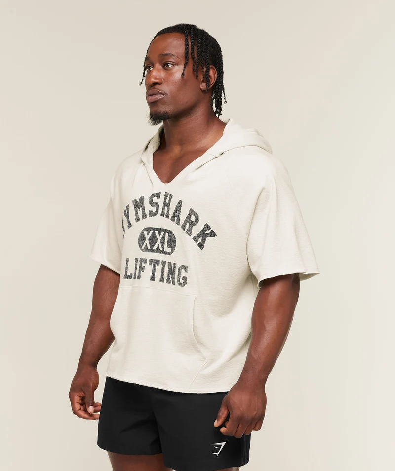Gymshark Summer Pump Cover Short Sleeve Hoodie - Tinted White