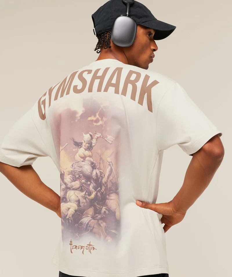 Gymshark x Frazetta Power T-Shirt - Tinted White
