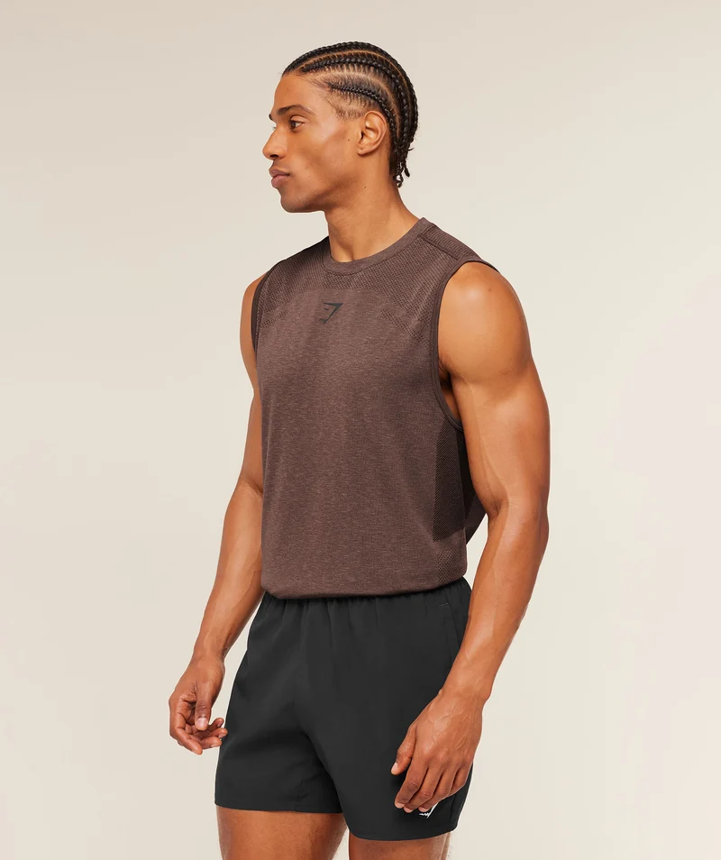 Gymshark Lightweight Seamless Tank - Soft Brown/Marl