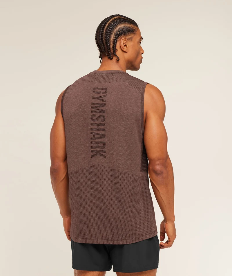 Gymshark Lightweight Seamless Tank - Soft Brown/Marl