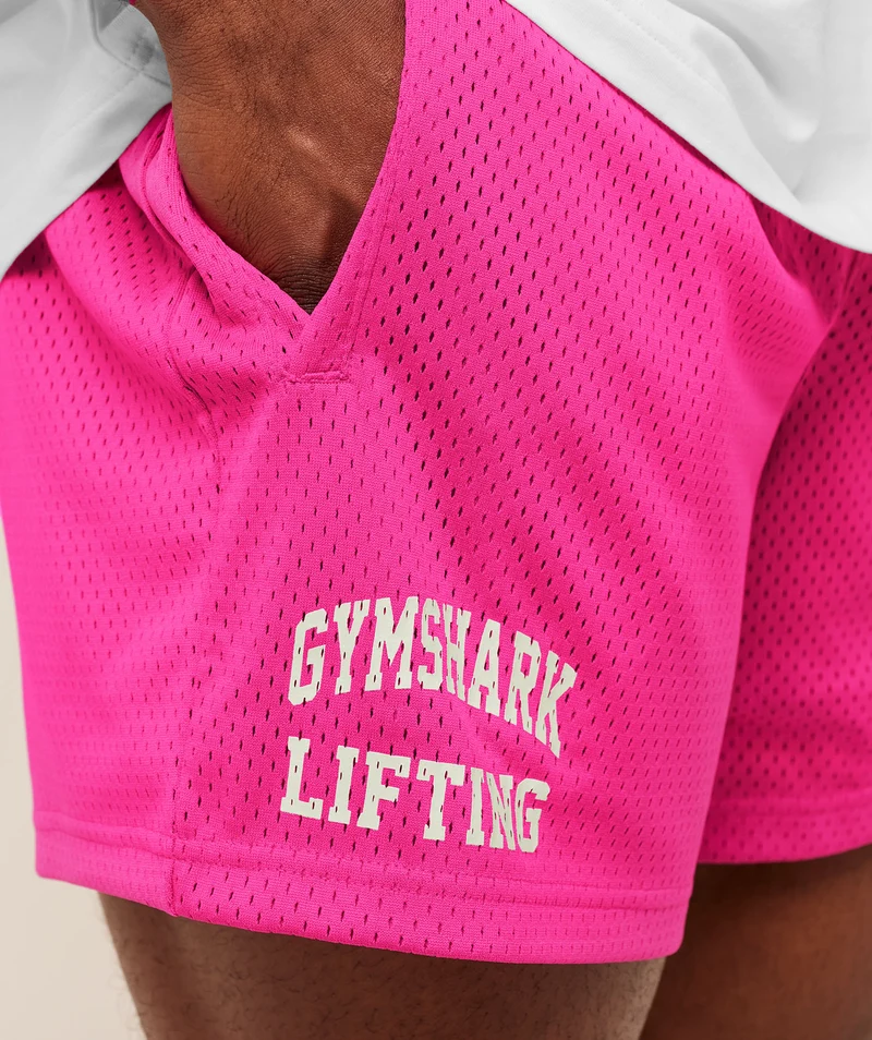 Gymshark Lifting Mesh 5" Shorts - Super-Set Pink