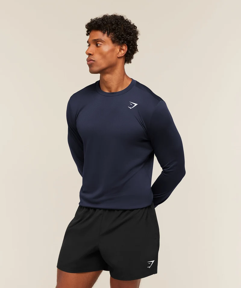 Gymshark Arrival Long Sleeve T-Shirt - Heavy Blue