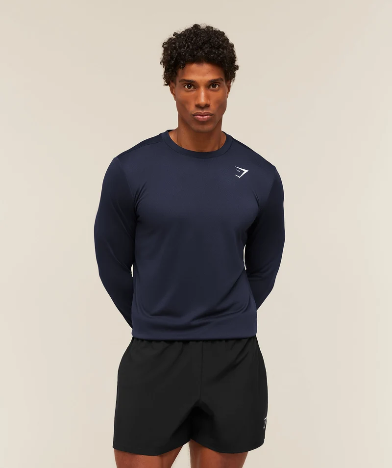 Gymshark Arrival Long Sleeve T-Shirt - Heavy Blue