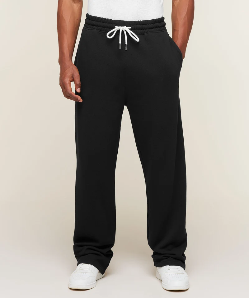 Gymshark Campus Crest Wide Leg Sweatpant - Black