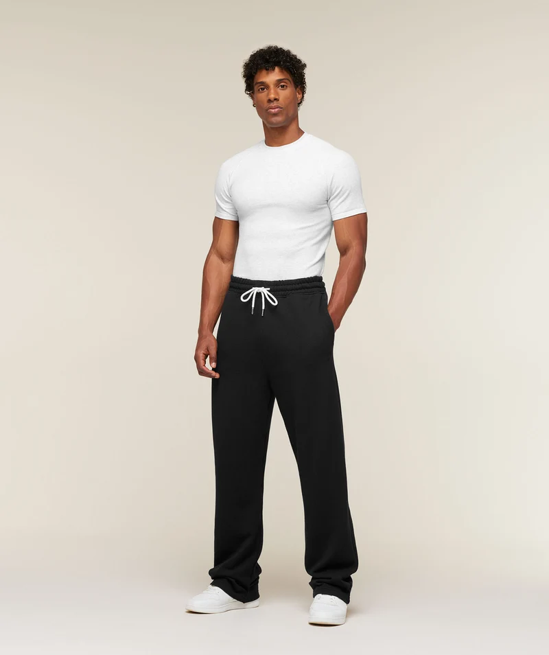 Gymshark Campus Crest Wide Leg Sweatpant - Black