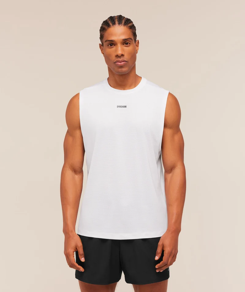 Gymshark Train Cut Off Tank - White