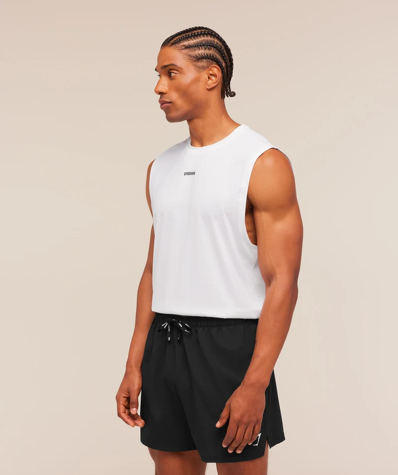 Gymshark Train Cut Off Tank - White