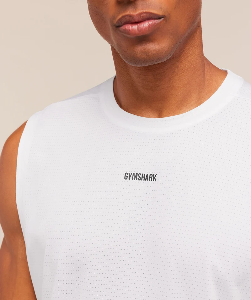 Gymshark Train Cut Off Tank - White